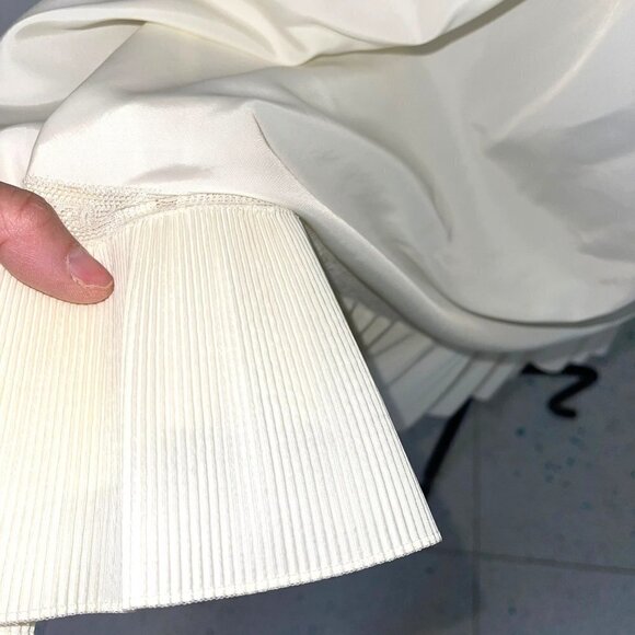 Barbizon Slip Womens Vintage Nylon Pleated Ruffle Hem Adjustable Straps Cream - Picture 10 of 12